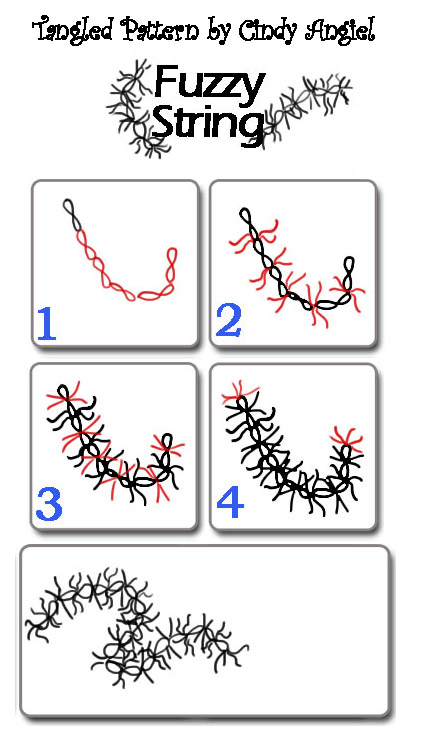 Fuzzy String - Tangle Pattern Worksheet